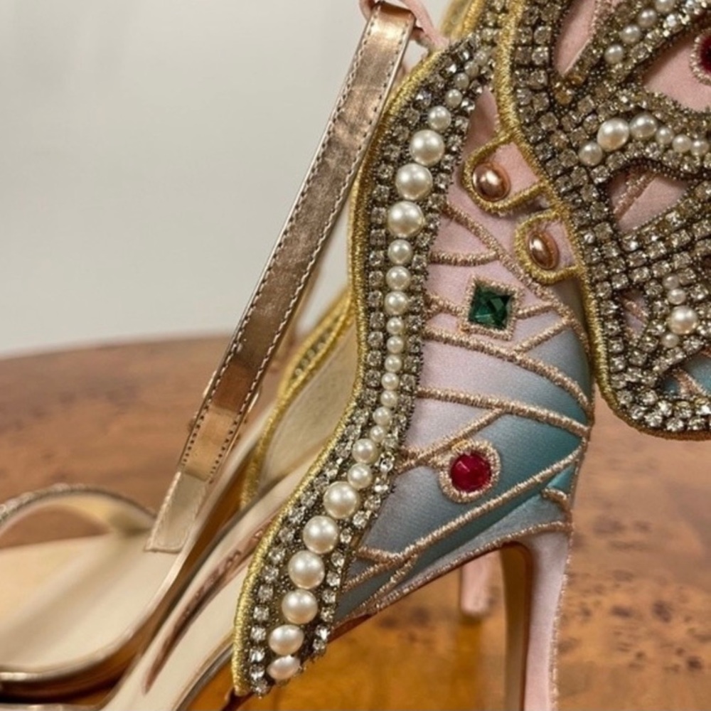 SOLD!! Sophia Webster | Rare Chiara 100 Crystal Embellished Butterfly Heels - Picture 5 of 8